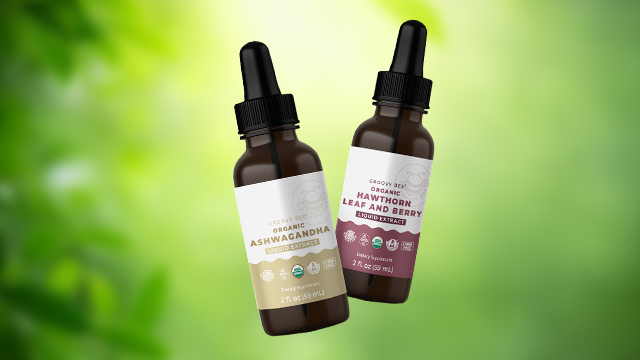 Groovy Bee Organic Hawthorn Leaf and Berry Liquid Extract and Groovy Bee Organic Ashwagandha Liquid Extract